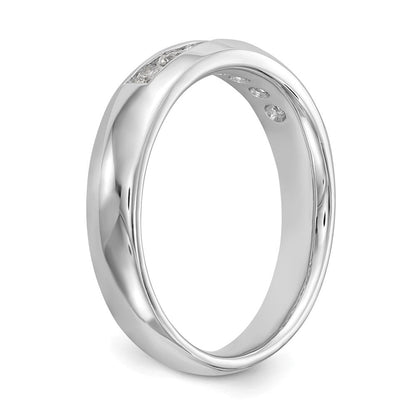 14K Weißgold Ehering mit 7 Diamanten in Kanalfassung