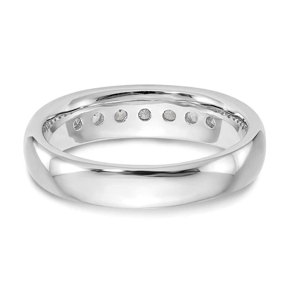 14K Weißgold Ehering mit 7 Diamanten in Kanalfassung