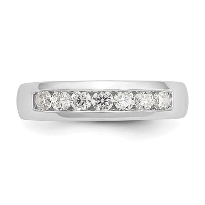 14K Weißgold Ehering mit 7 Diamanten in Kanalfassung