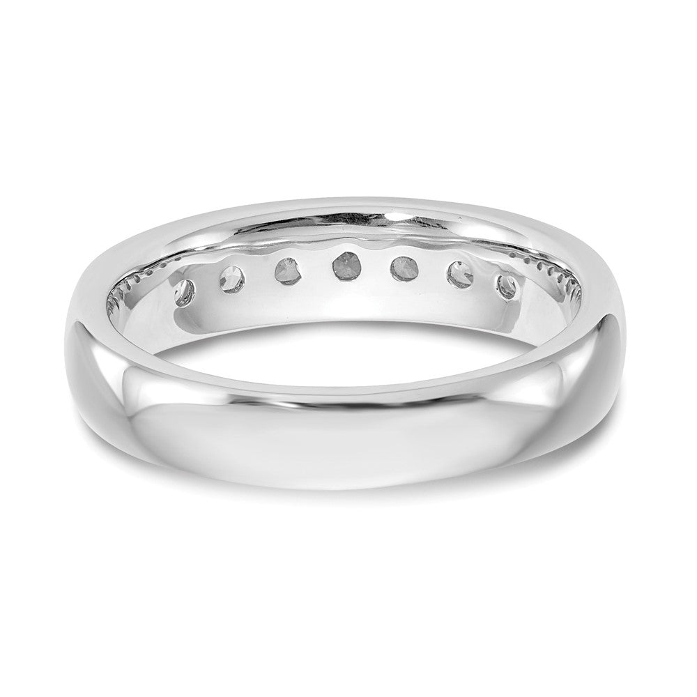 14K Weißgold Ehering mit 7 Diamanten in Kanalfassung