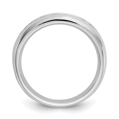 Ehering aus 14K Weißgold mit 7 kanalgefassten Diamanten