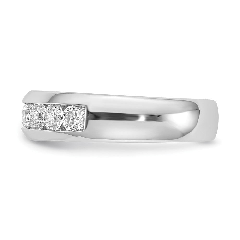 Ehering aus 14K Weißgold mit 7 kanalgefassten Diamanten