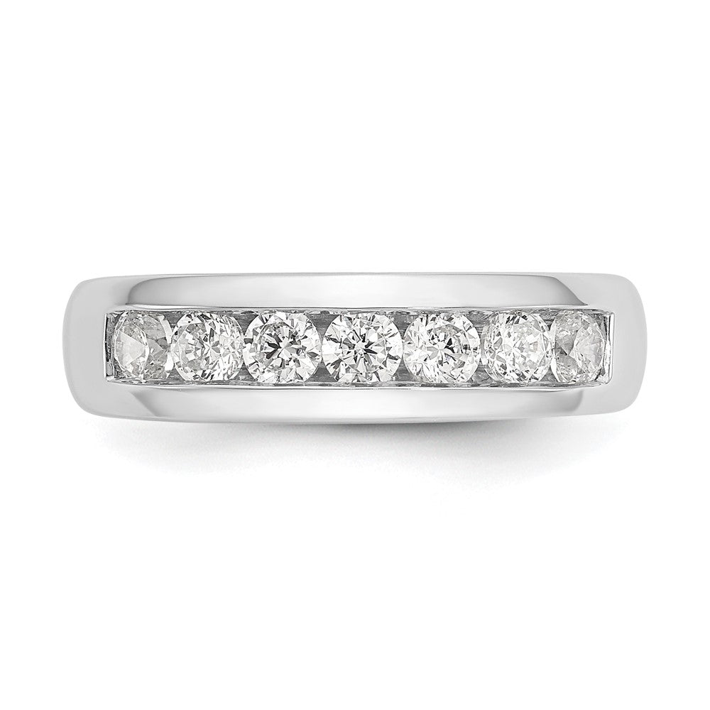 Ehering aus 14K Weißgold mit 7 kanalgefassten Diamanten