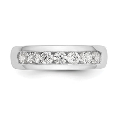 Ehering aus 14K Weißgold mit 7 kanalgefassten Diamanten