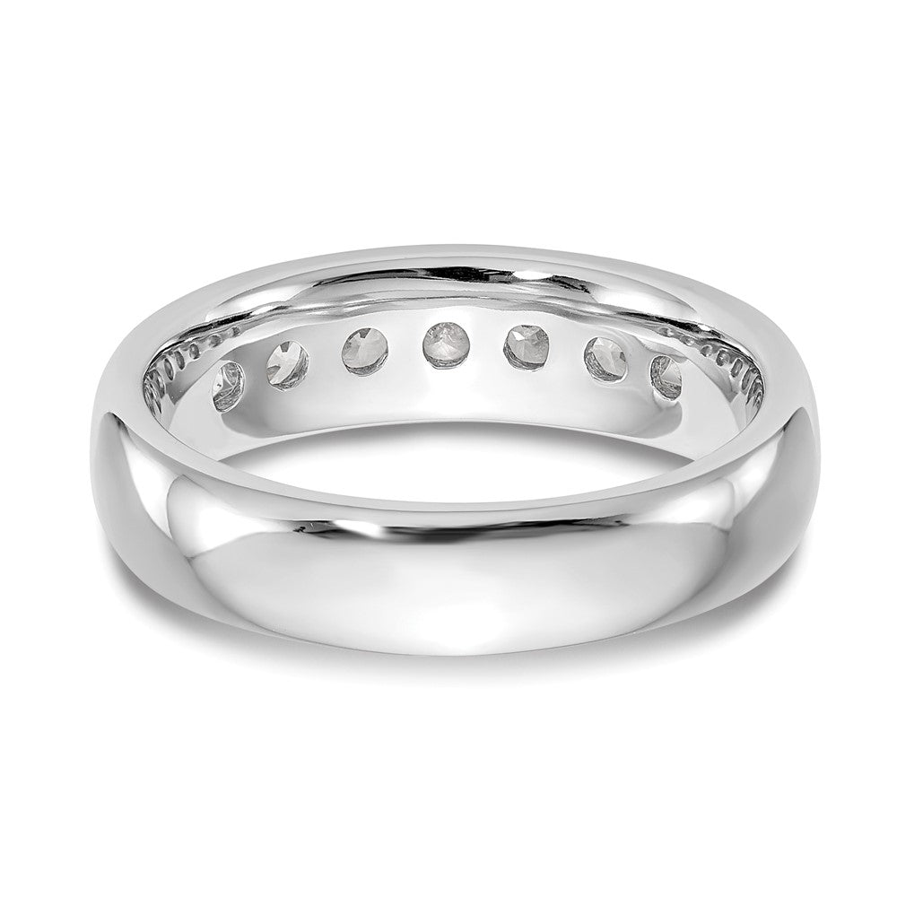 Ehering aus 14K Weißgold mit 7 kanalgefassten Diamanten