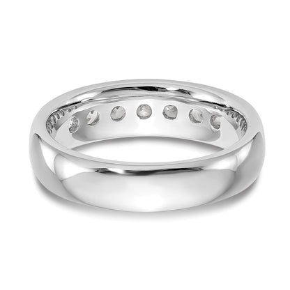 Ehering aus 14K Weißgold mit 7 kanalgefassten Diamanten