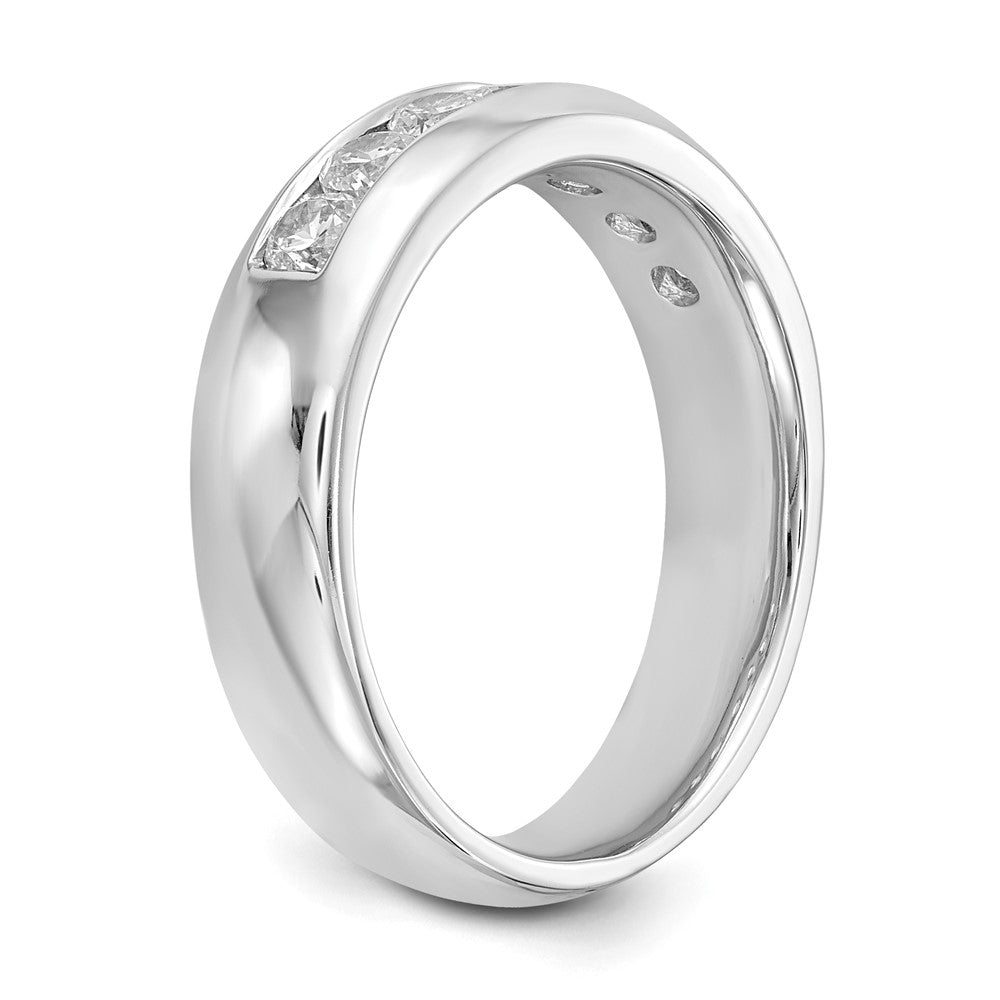 Ehering aus 14K Weißgold mit 7 kanalgefassten Diamanten