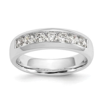 Ehering aus 14K Weißgold mit 7 kanalgefassten Diamanten