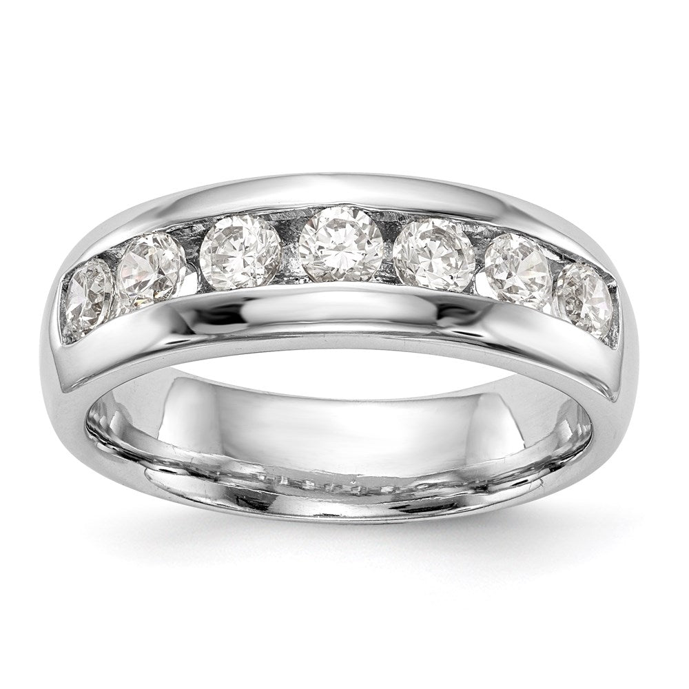 14K Weißgold Ring mit 7 Steinen in Kanalfassung