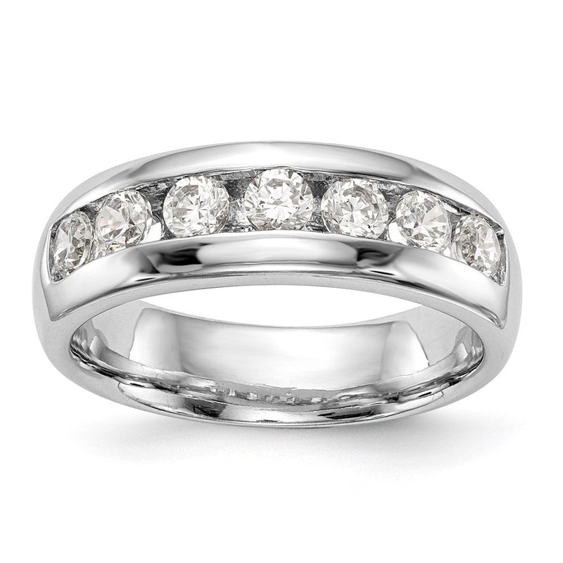 14K Weißgold Ring mit 7 Steinen in Kanalfassung
