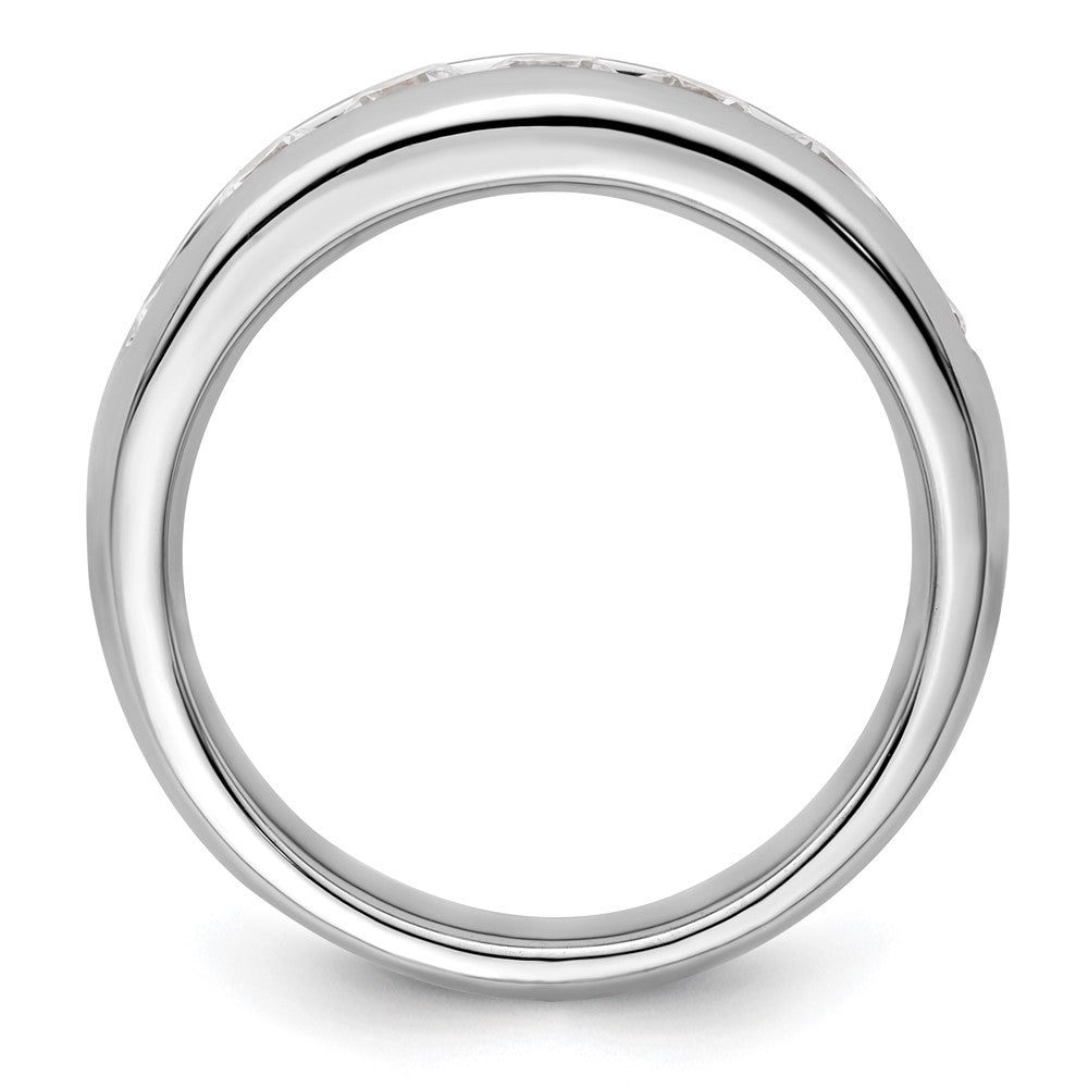 14K Weißgold Diamant-Ehering mit 7 Steinen in Kanalfassung