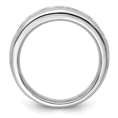 14K Weißgold 7 Stein 1 Karat Rund Diamant Komplett Kanalfassung Ring