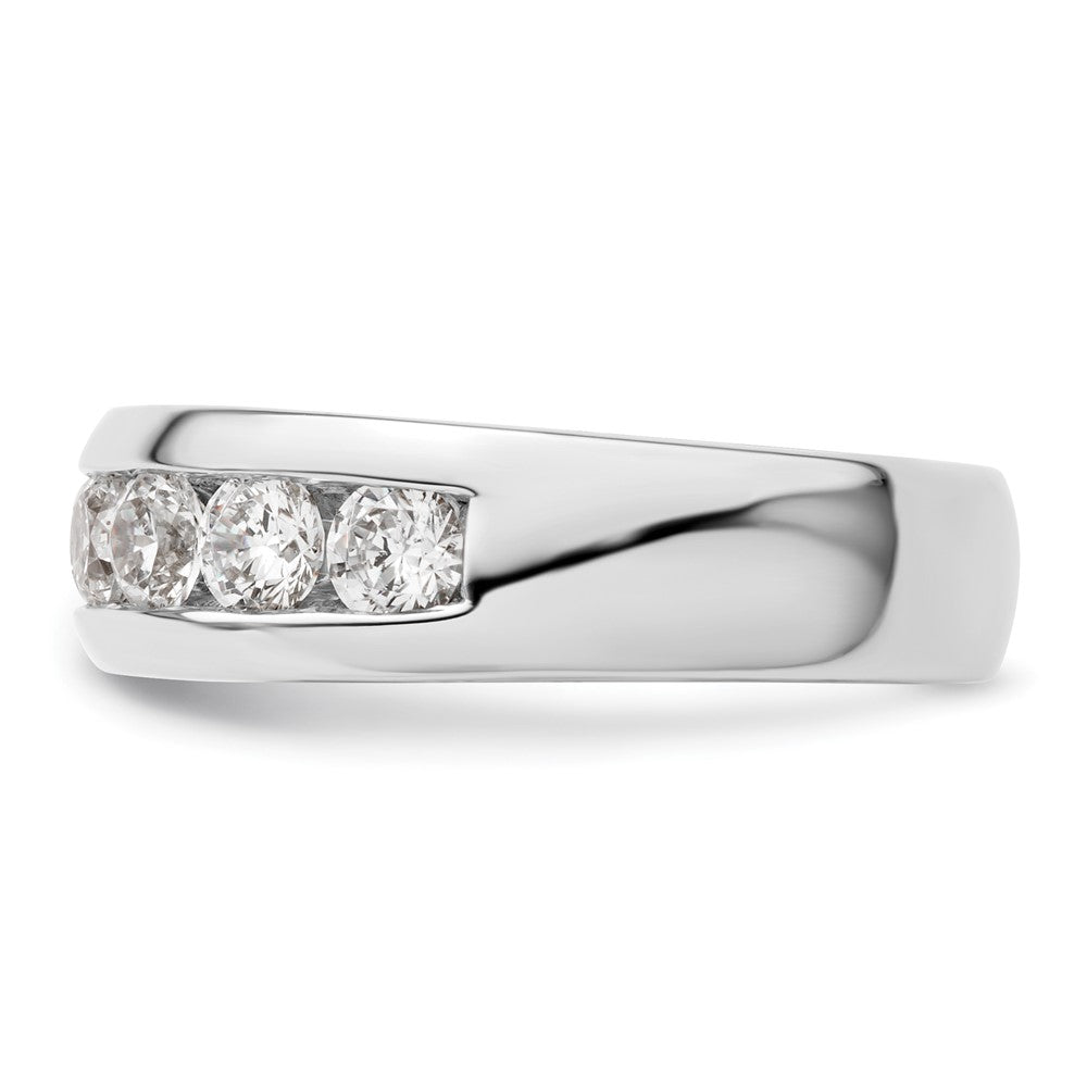 14K Weißgold 7 Stein 1 Karat Rund Diamant Komplett Kanalfassung Ring