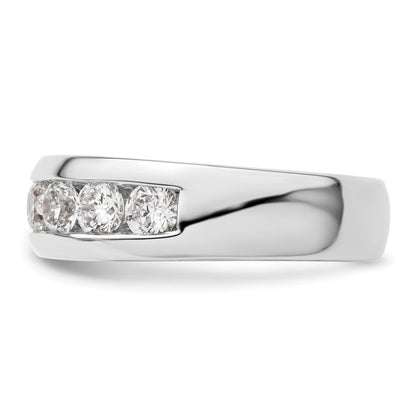 14K Weißgold 7 Stein 1 Karat Rund Diamant Komplett Kanalfassung Ring