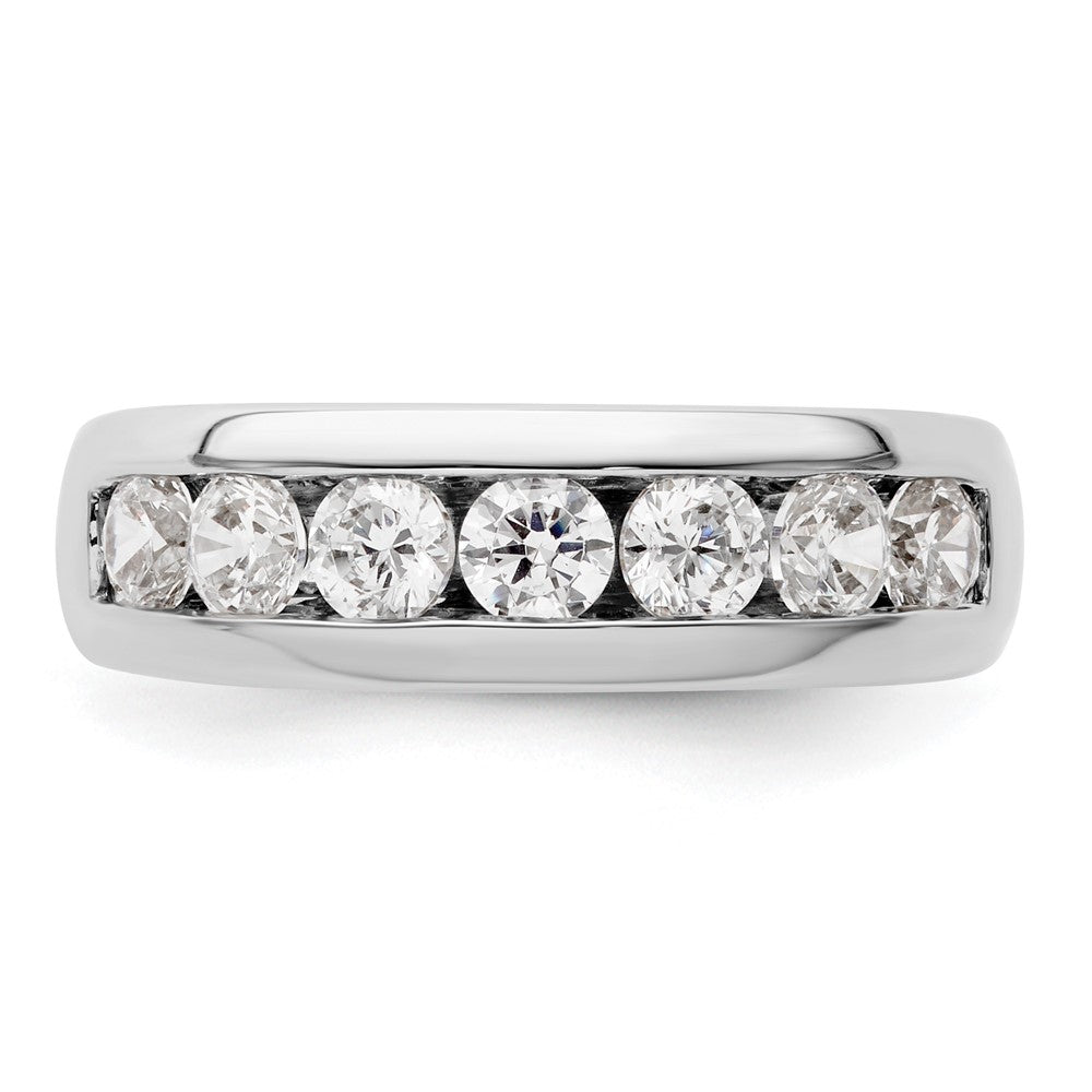 14K Weißgold 7 Stein 1 Karat Rund Diamant Komplett Kanalfassung Ring