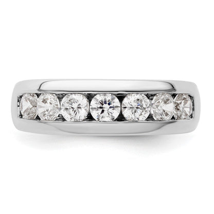 14K Weißgold 7 Stein 1 Karat Rund Diamant Komplett Kanalfassung Ring