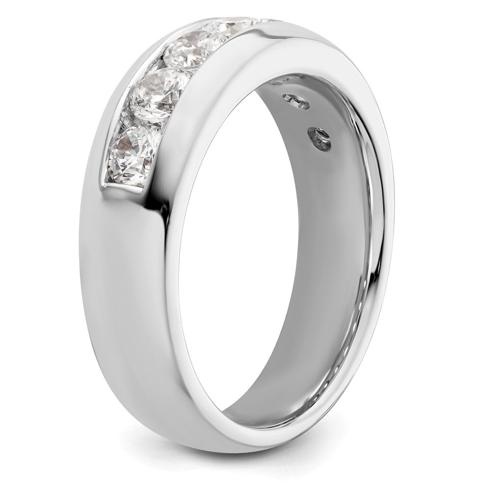14K Weißgold 7 Stein 1 Karat Rund Diamant Komplett Kanalfassung Ring