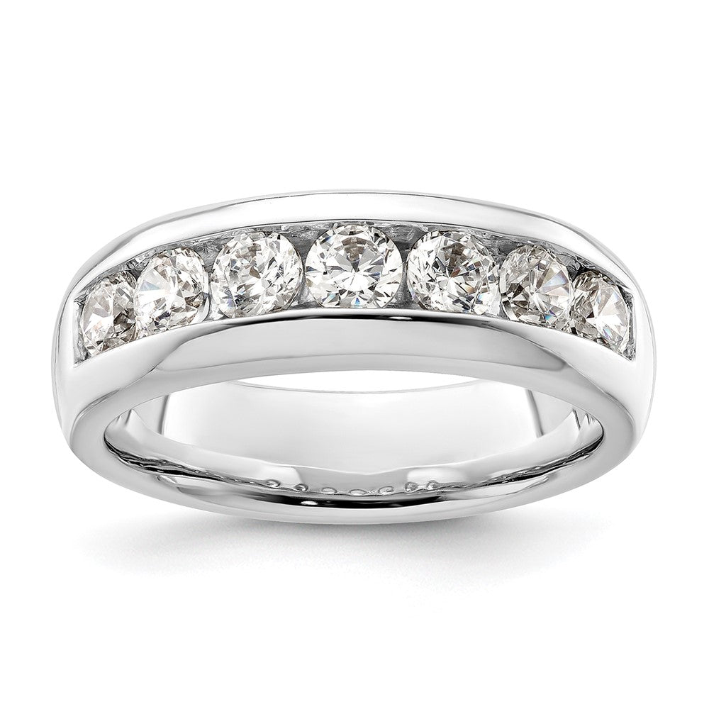14K Weißgold 7 Stein 1 Karat Rund Diamant Komplett Kanalfassung Ring
