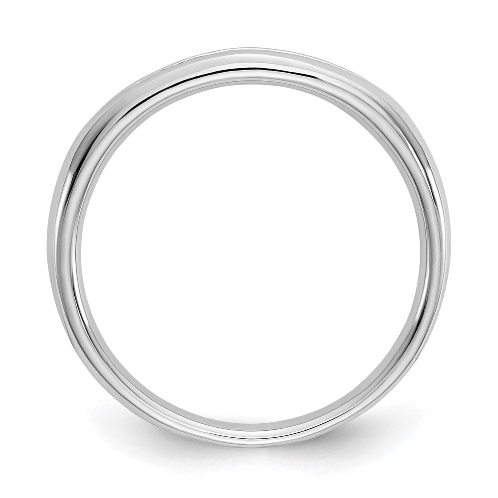 14K Weißgold Ehering mit 7 Diamanten in Kanalfassung