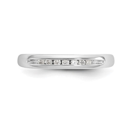 14K Weißgold Ehering mit 7 Diamanten in Kanalfassung