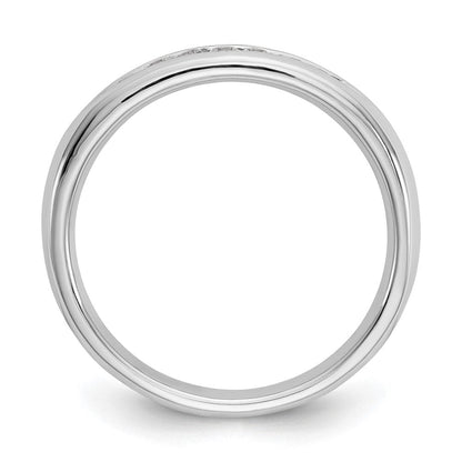 14K Weißgold Ehering mit 7 kanalgefassten Diamanten