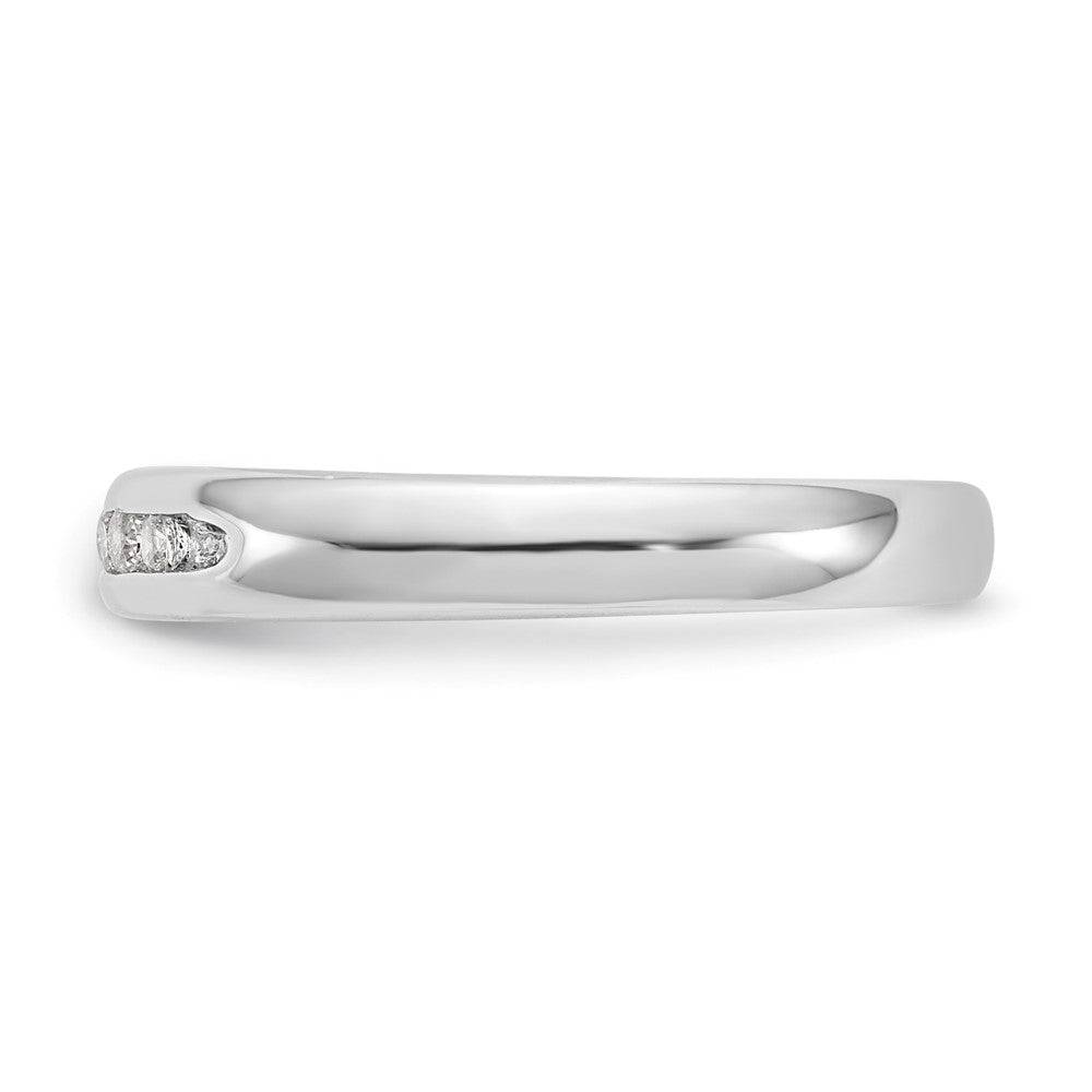 14K Weißgold Ehering mit 7 kanalgefassten Diamanten