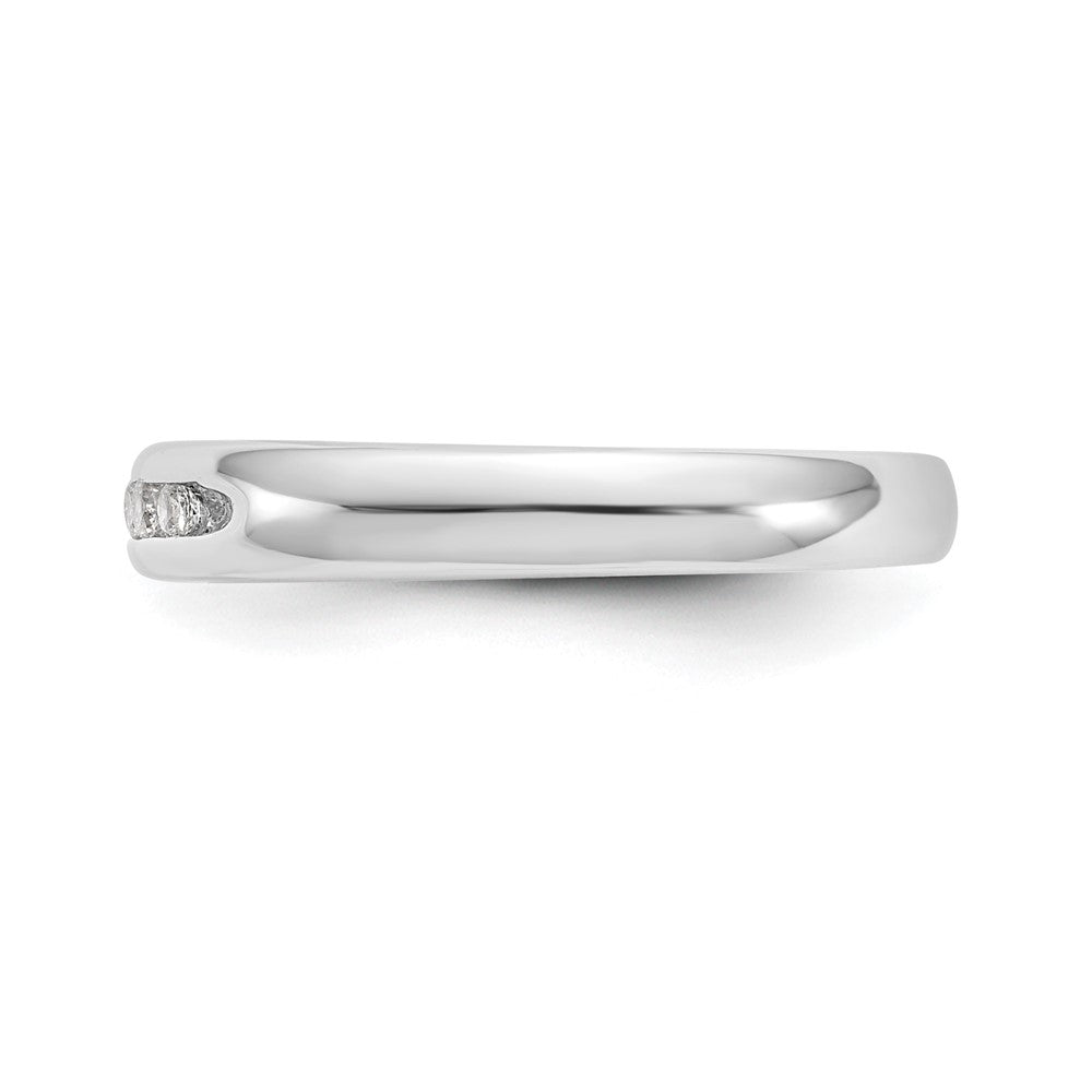 14K Weißgold Ehering mit 7 kanalgefassten Diamanten