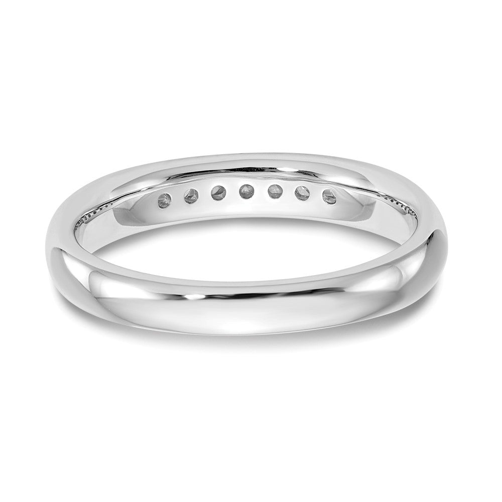 14K Weißgold Ehering mit 7 kanalgefassten Diamanten