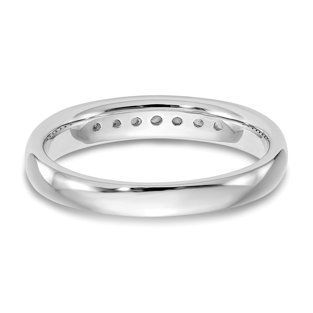14K Weißgold Ehering mit 7 Diamanten in Kanalfassung