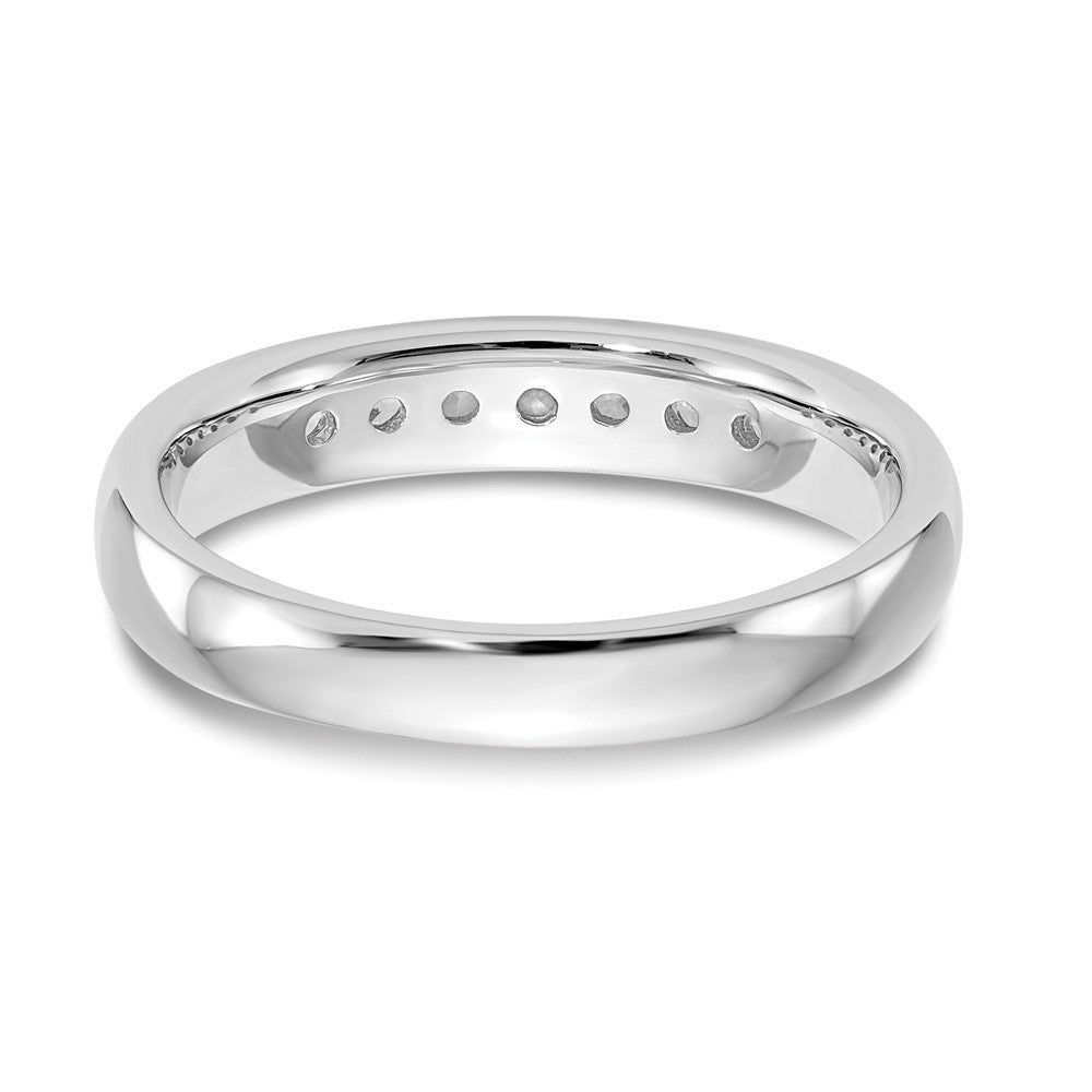 14K Weißgold Ehering mit 7 Diamanten in Kanalfassung