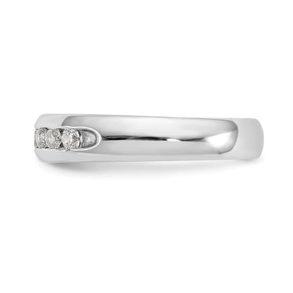 14K Weißgold Ehering mit 7 natürlichen Diamanten in Kanalfassung