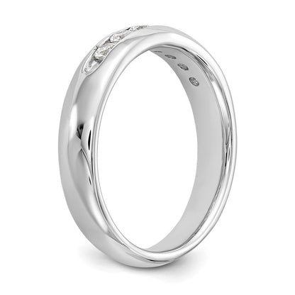 14K Weißgold Ehering mit 7 natürlichen Diamanten in Kanalfassung