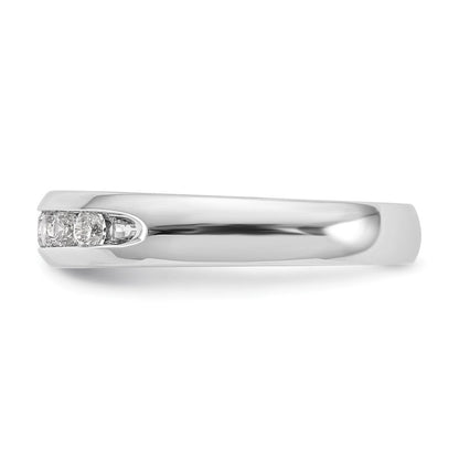 14K Weißgold Ehering mit 7 Diamanten in Kanalfassung