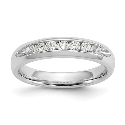 14K Weißgold Ehering mit 7 Diamanten in Kanalfassung