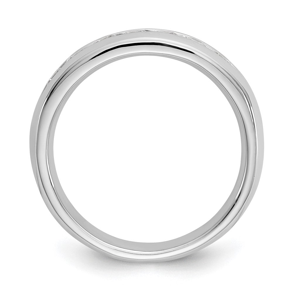 14K Weißgold Ehering mit 7 Diamanten in Kanalfassung