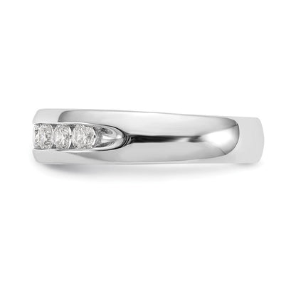 14K Weißgold Ehering mit 7 Diamanten in Kanalfassung