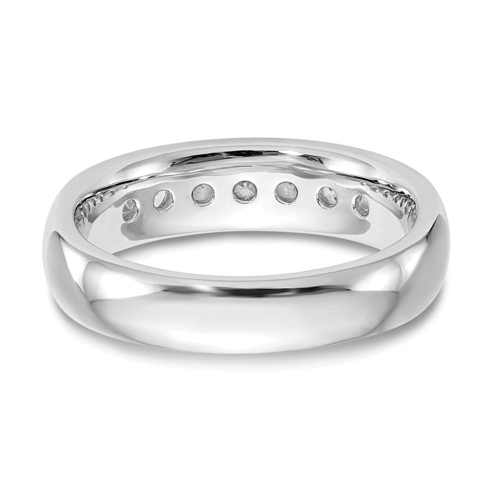 14K Weißgold Ehering mit 7 Diamanten in Kanalfassung
