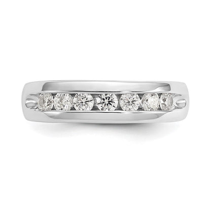 14K Weißgold Ring mit 7 Diamanten in Kanalfassung