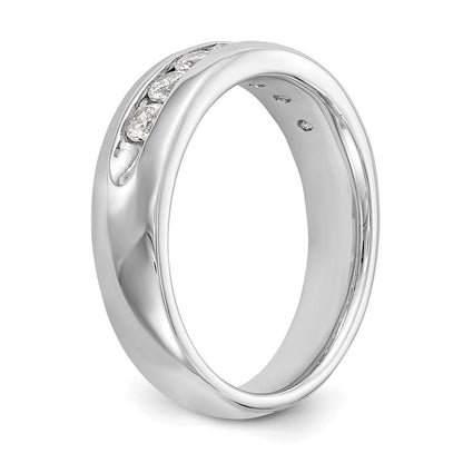 14K Weißgold Ring mit 7 Diamanten in Kanalfassung