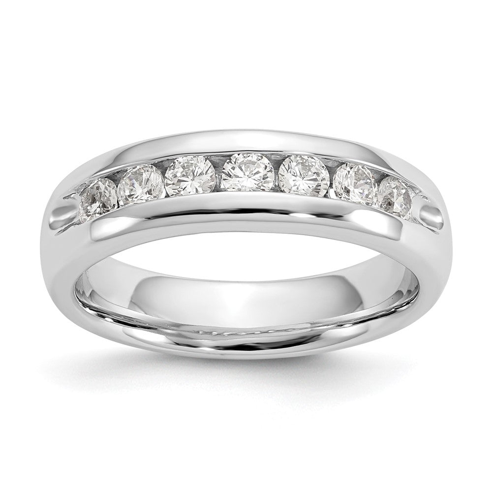 14K Weißgold Ring mit 7 Diamanten in Kanalfassung
