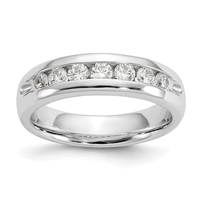 14K Weißgold Ring mit 7 Diamanten in Kanalfassung