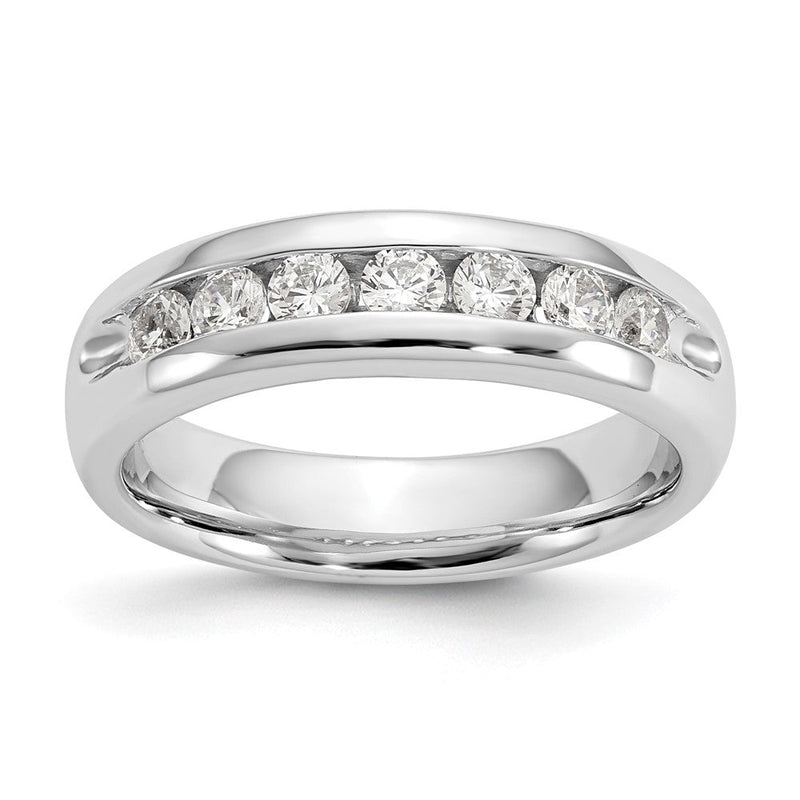 14K Weißgold Ring mit 7 Diamanten in Kanalfassung