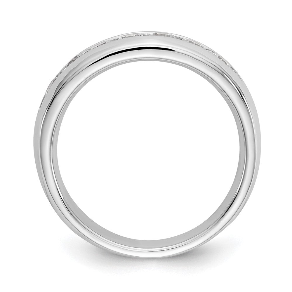 14K Weißgold Ring mit 7 natürlichen Diamanten in Kanalfassung