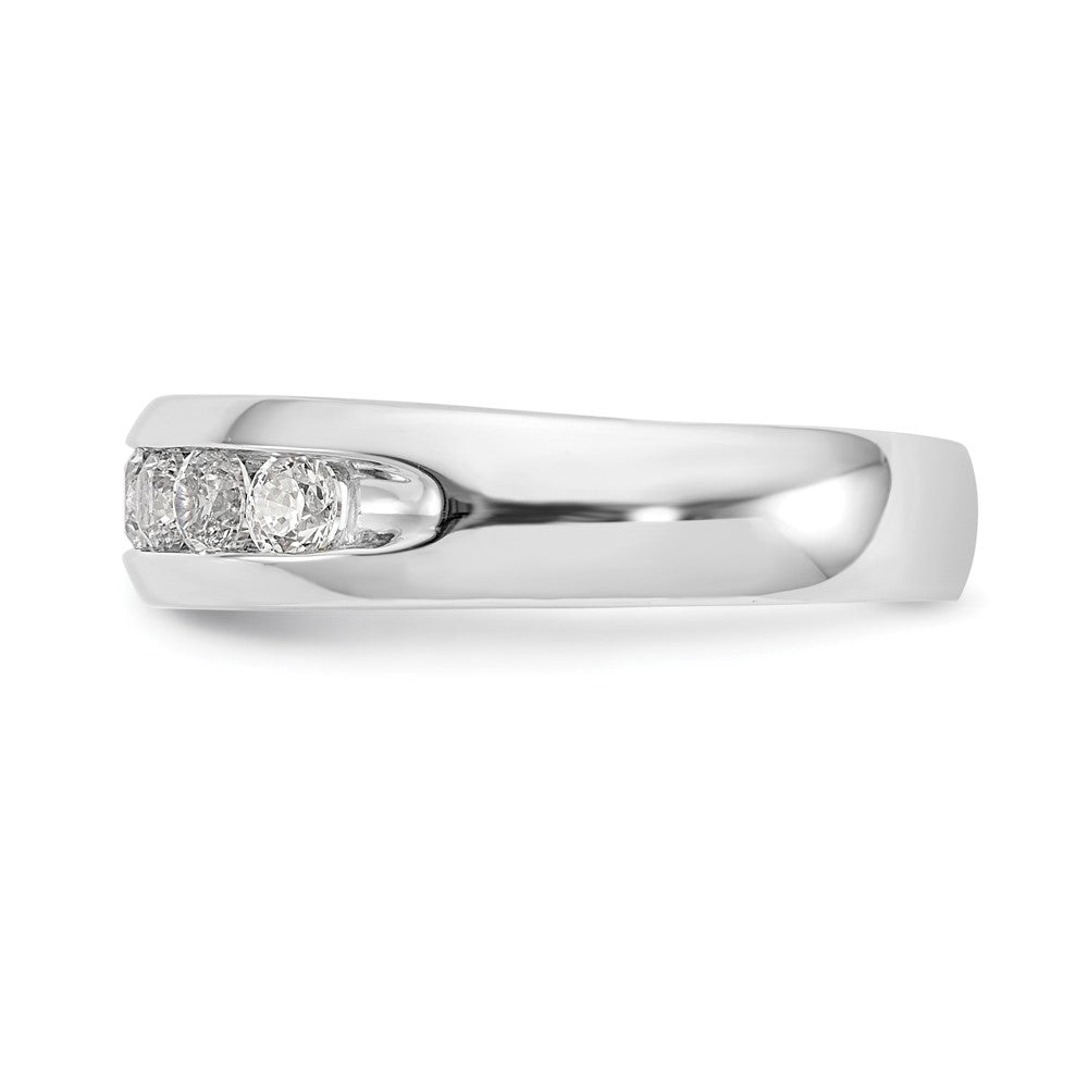 14K Weißgold Ring mit 7 natürlichen Diamanten in Kanalfassung