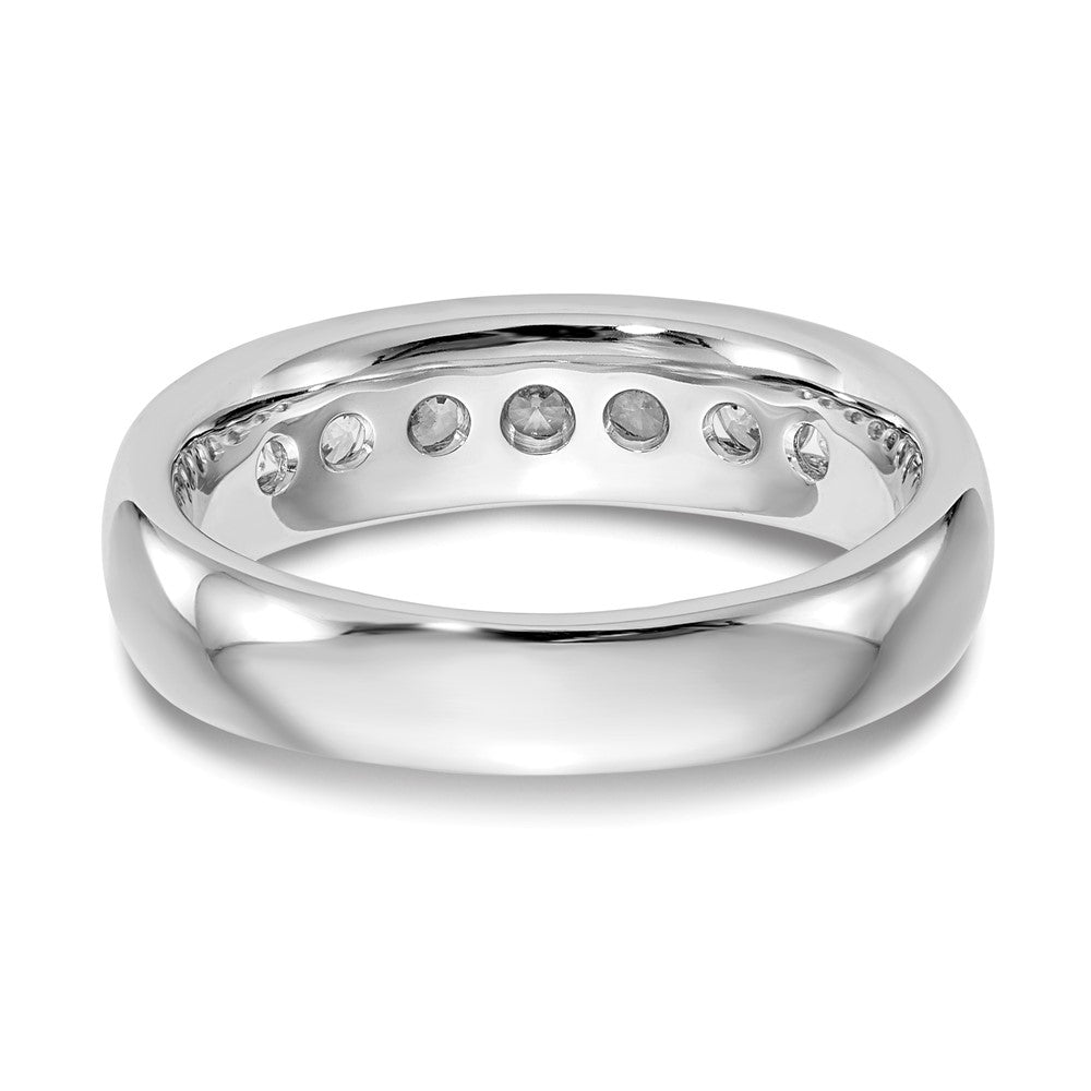 14K Weißgold Ring mit 7 natürlichen Diamanten in Kanalfassung