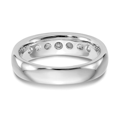 14K Weißgold Ring mit 7 natürlichen Diamanten in Kanalfassung