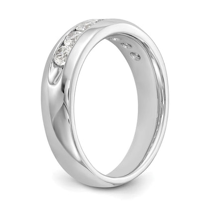 14K Weißgold Ring mit 7 natürlichen Diamanten in Kanalfassung