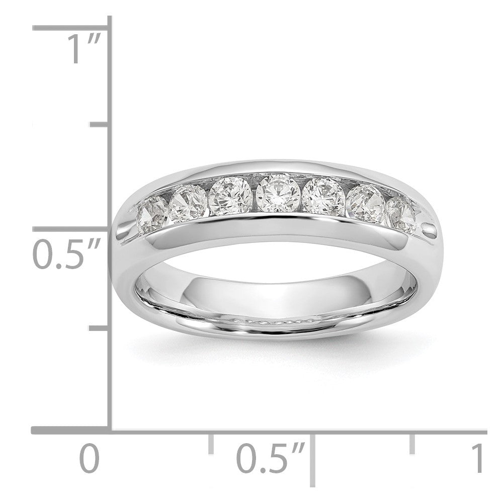 14K Weißgold Ring mit 7 natürlichen Diamanten in Kanalfassung