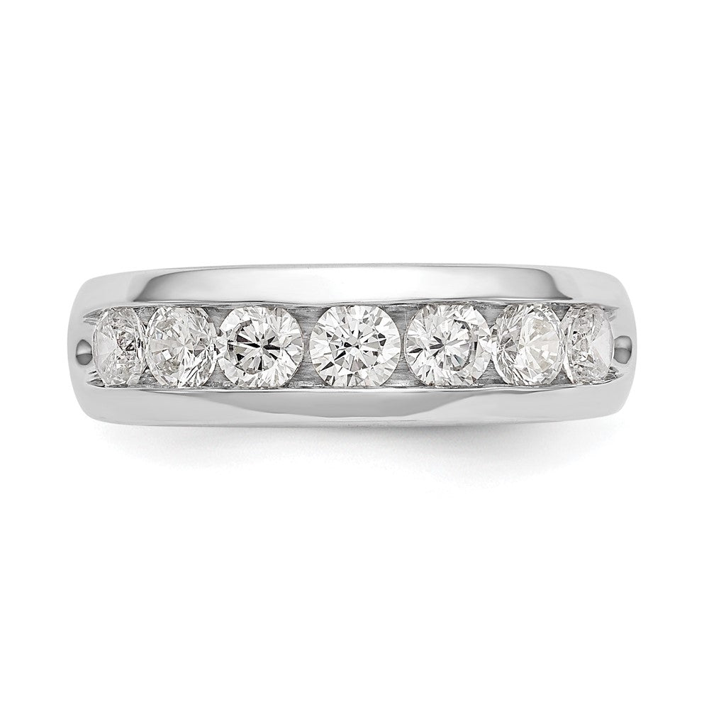 14K Weißgold 7 Stein 1 Karat Rund Diamant Komplett Kanalfassung Ring