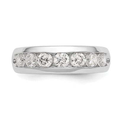 14K Weißgold 7 Stein 1 Karat Rund Diamant Komplett Kanalfassung Ring